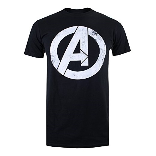 Marvel męski T-shirt Distressed Logo, kolor: czarny