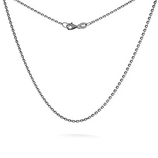 Srebrny łańcuszek na komunię ankier diamentowany 925 : Długość (cm) - 45, Kolor pokrycia srebra - Pokrycie Czarnym Rodem