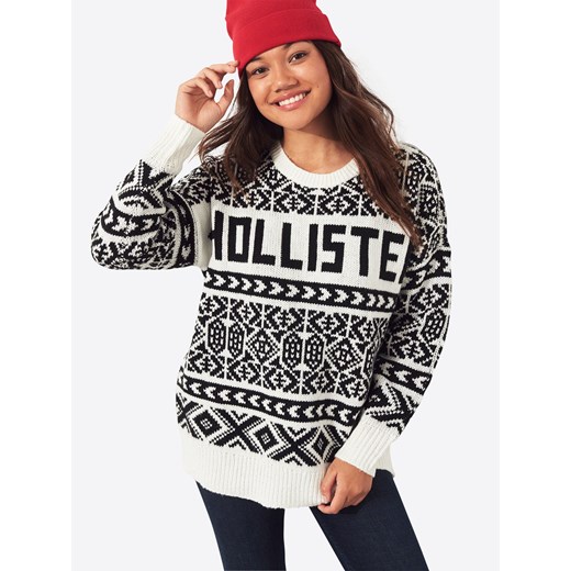 Sweter damski wielokolorowy Hollister z okrągłym dekoltem 