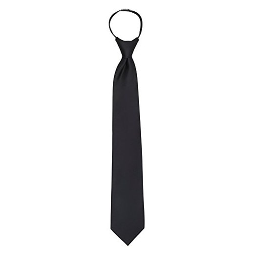 JACOB Alexander Men's pretied Ready Made Solid Color Zipper Tie, kolor: czarny