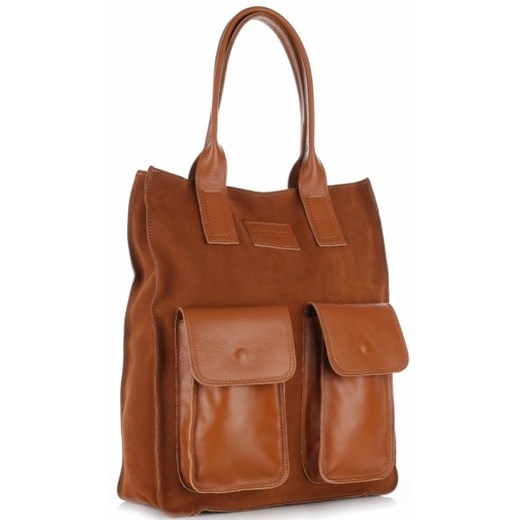 Shopper bag Vittoria Gotti brązowa casual 