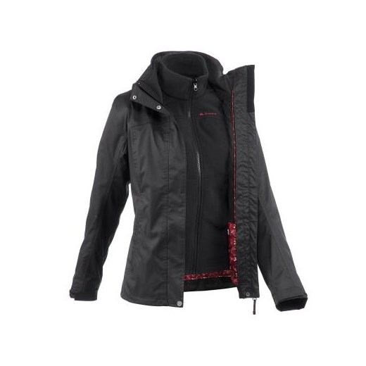 Kurtka turystyczna RainWarm 100 3w1 damska