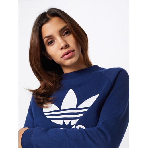 Bluza sportowa Adidas Originals niebieska z napisami jesienna 