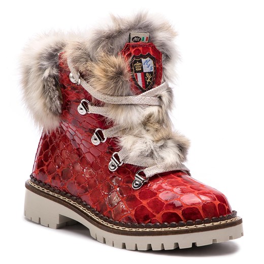 Buty zimowe dziecięce New Italia Shoes z tworzywa sztucznego sznurowane w zwierzęce wzory 