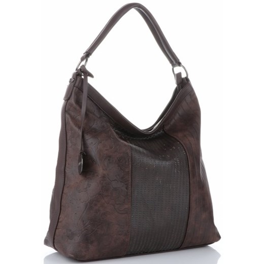 Diana&Co shopper bag ze skóry ekologicznej brązowa matowa duża bez dodatków 