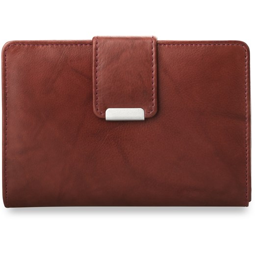 Poręczny damski portfel portmonetka  - brązowy