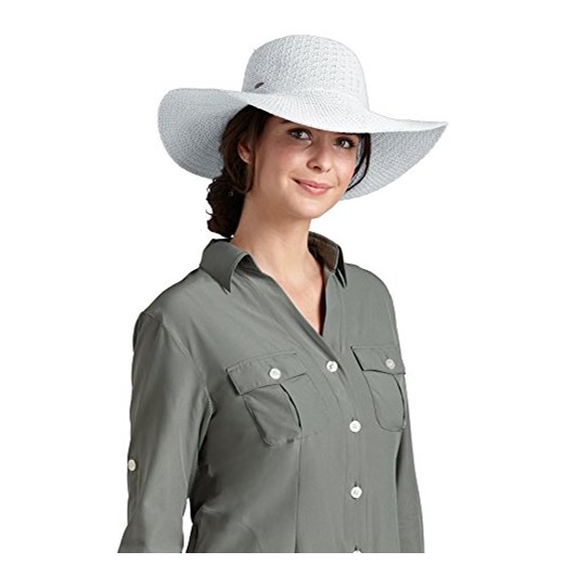 cooli _ _ _ _ _ _ _ _ _ _ – UPF 50 + Women's packable Wide Brim Sun hat-White, biały, w rozmiarze uniwersalnym
