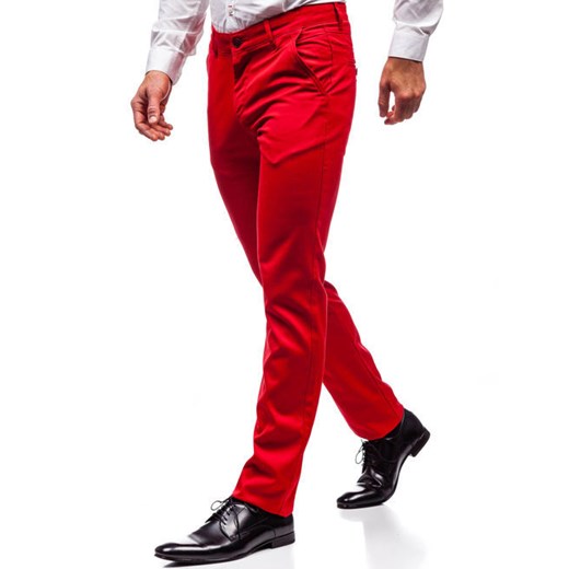 Spodnie wizytowe męskie czerwone Denley 3149  Denley 40/34 wyprzedaż  