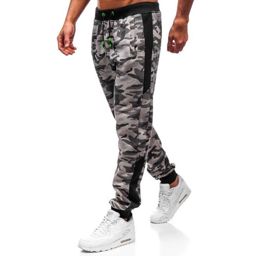 Spodnie męskie dresowe joggery szare Denley 55017 Denley  M promocyjna cena  