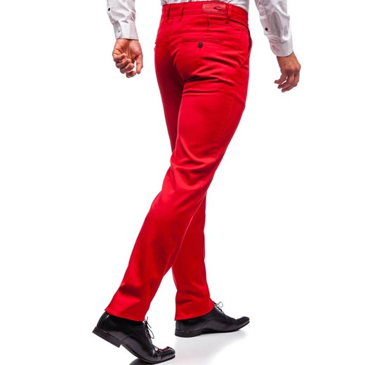 Spodnie wizytowe męskie czerwone Denley 3149  Denley 34/34 okazja  