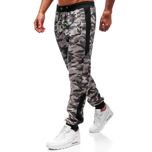 Spodnie męskie dresowe joggery szare Denley 55017  Denley XL promocja  