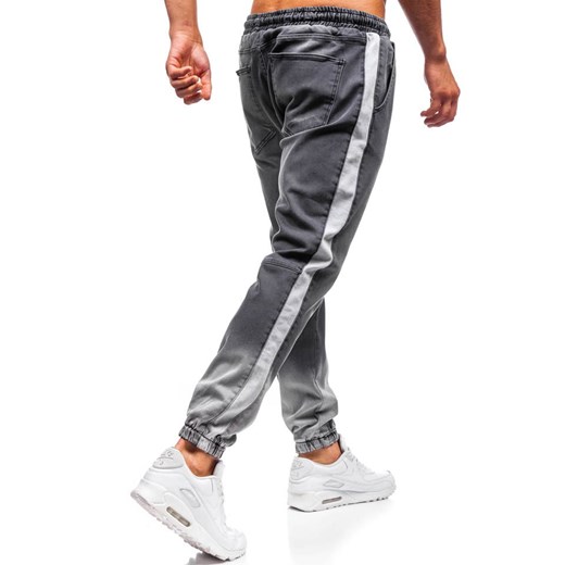 Spodnie jeansowe joggery męskie antracytowe Denley 2047 Denley  L okazyjna cena  