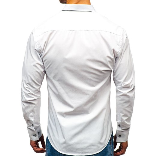 Koszula męska elegancka z długim rękawem biała Bolf 2767  Denley XL wyprzedaż  