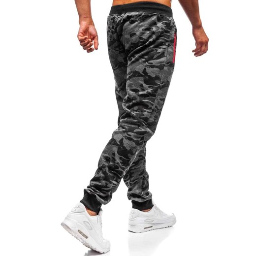 Spodnie męskie dresowe joggery grafitowe Denley 55021  Denley M  okazyjna cena 