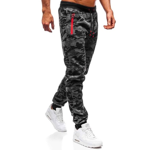 Spodnie męskie dresowe joggery grafitowe Denley 55021 Denley  L okazyjna cena  