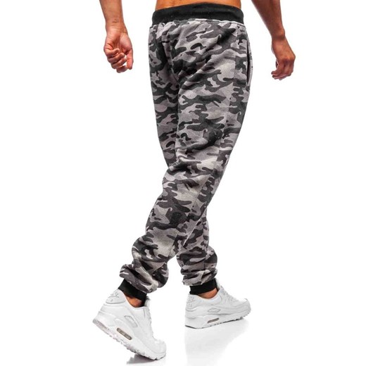 Spodnie męskie dresowe joggery szare Denley 55028 Denley  XL promocyjna cena  