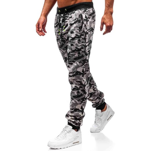 Spodnie męskie dresowe joggery szare Denley KZ13  Denley 2XL promocja  