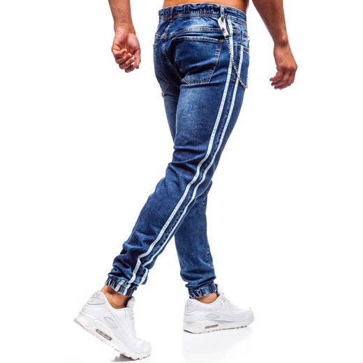 Spodnie jeansowe joggery męskie granatowe Denley 2057 Denley  32/34 okazja  