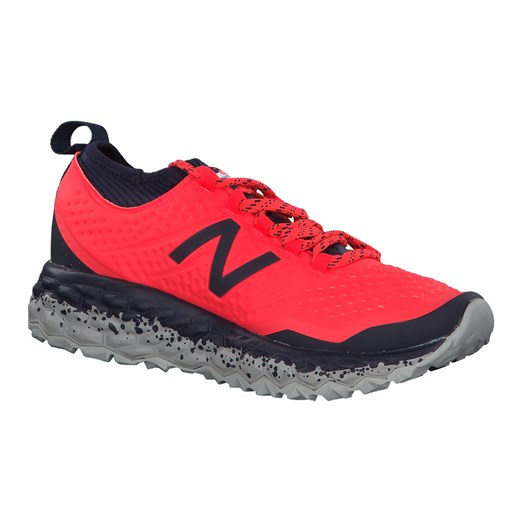 Buty sportowe damskie New Balance do biegania z gumy czerwone sznurowane gładkie 