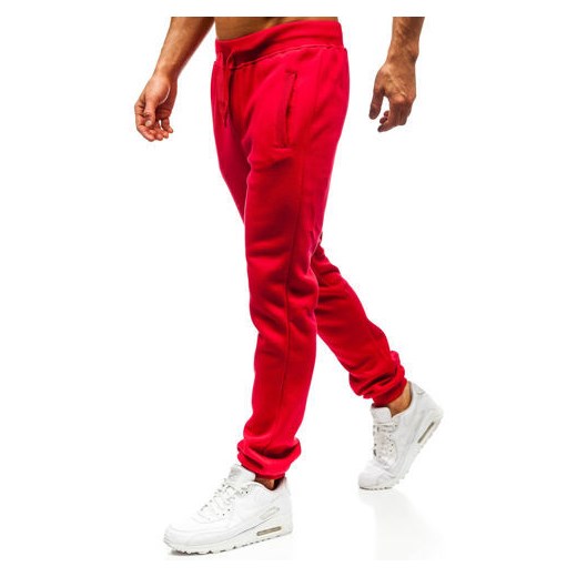 Spodnie męskie Denley czerwone z dresu 