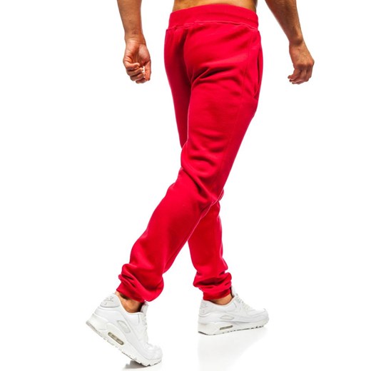 Spodnie męskie Denley czerwone z dresu 