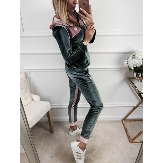 KOMPLET DRESOWY CHICA WELUR GREY Kenza.pl L/XL