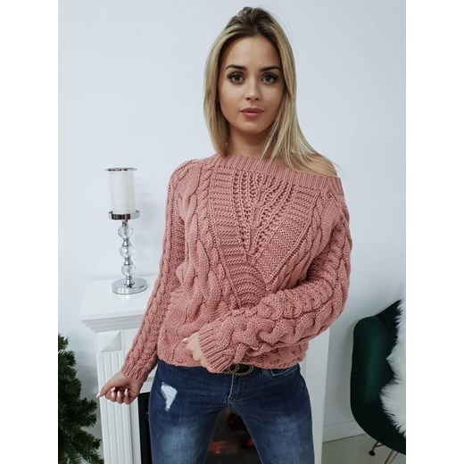 Sweter damski różowy 