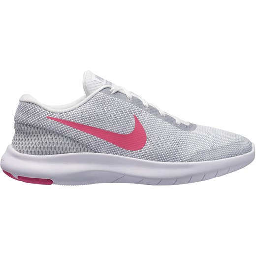 Buty sportowe damskie Nike dla biegaczy flex bez wzorów szare sznurowane 