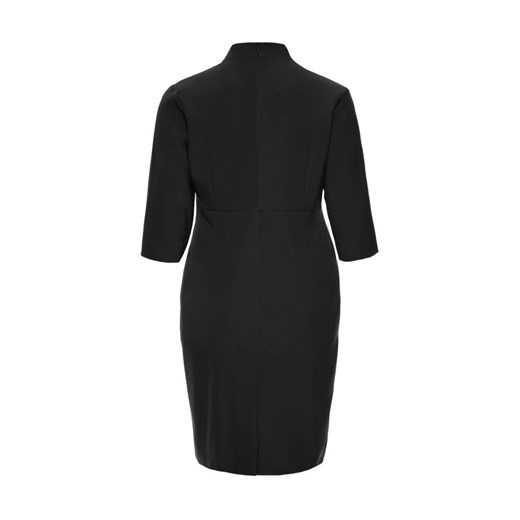 Sukienka casual czarna z długimi rękawami midi do pracy gładka 