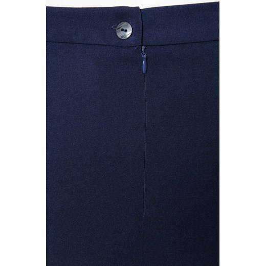 Granatowa prosta spódnica z lamówką   50 Modne Duże Rozmiary