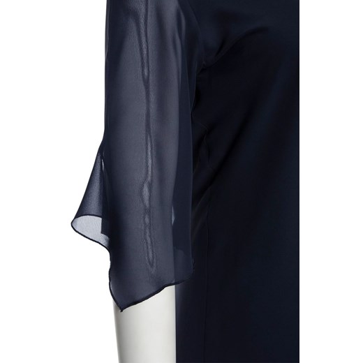 Ciemnogranatowa asymetryczna tunika z szyfonu   54 Modne Duże Rozmiary