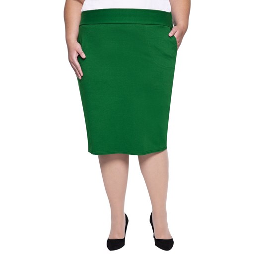 Miękka dresowa spódnica w kolorze zieleni   64 Modne Duże Rozmiary