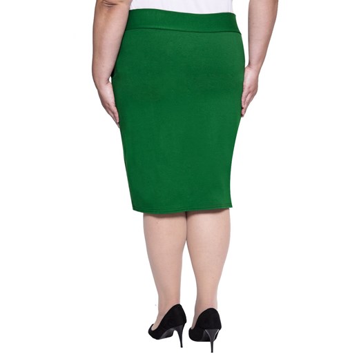 Miękka dresowa spódnica w kolorze zieleni   56 Modne Duże Rozmiary