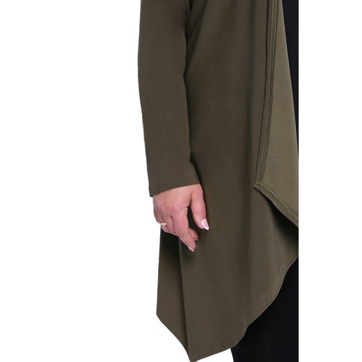 Narzutka z przedłużanymi bokami kolor khaki   50 Modne Duże Rozmiary