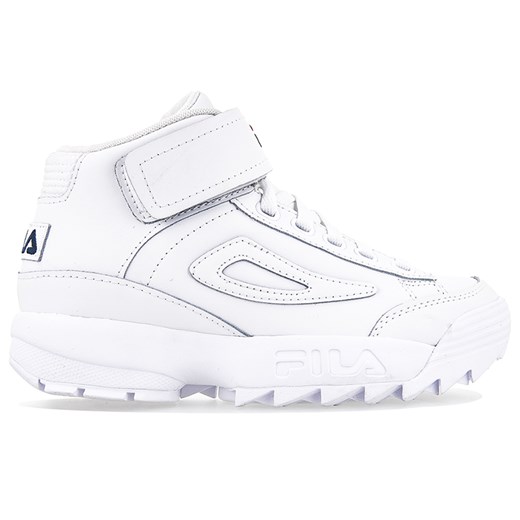 Sneakersy damskie białe Fila bez wzorów1 na platformie sznurowane 