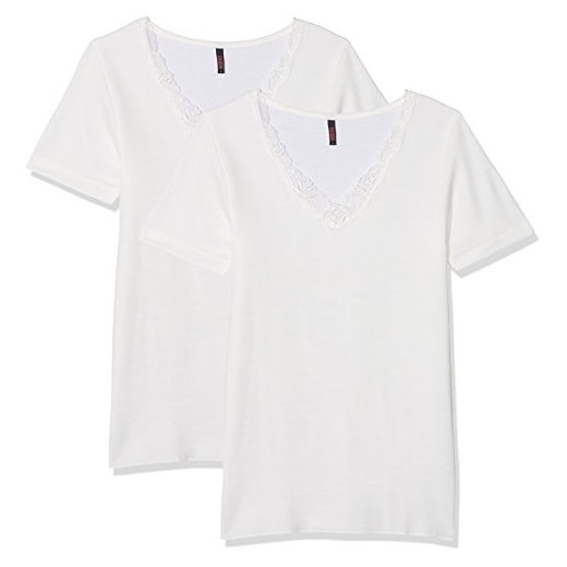 Bluzka damska Dodo Homewear biała z krótkim rękawem bez wzorów 