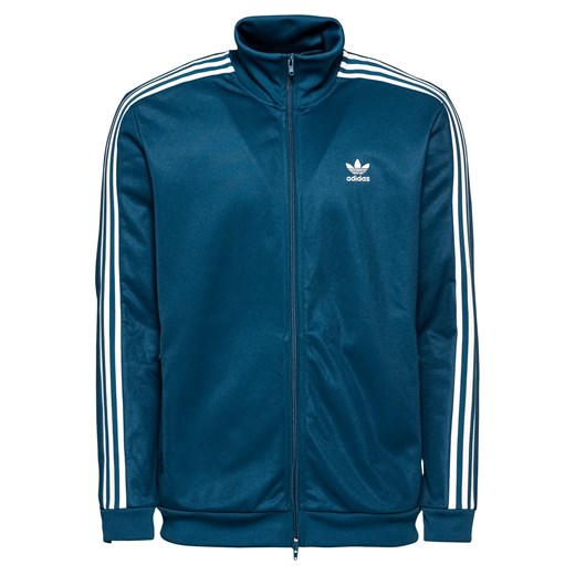 Niebieska kurtka męska Adidas Originals na wiosnę sportowa w paski 