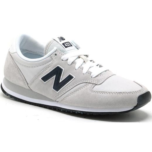 Buty sportowe damskie New Balance białe płaskie bez wzorów1 wiązane 