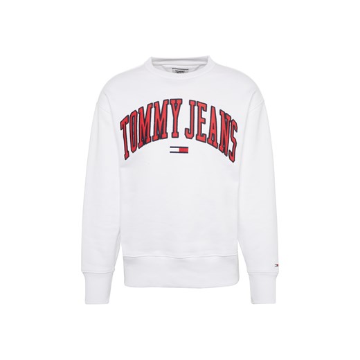 Bluza męska Tommy Jeans jesienna biała młodzieżowa bawełniana 
