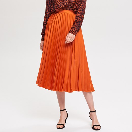Pomarańczowy spódnica Reserved elegancka midi 