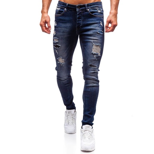 Spodnie jeansowe męskie granatowe Denley 1033  Denley 33 promocja  