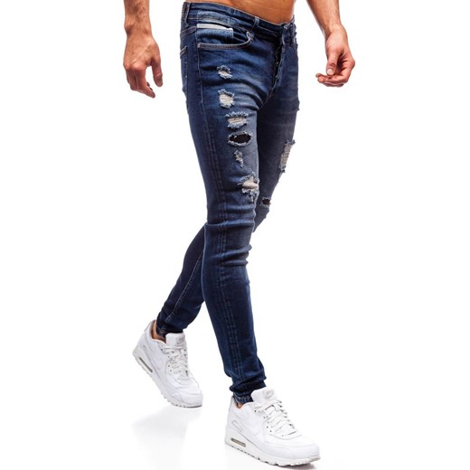 Spodnie jeansowe męskie granatowe Denley 1033  Denley 32 promocyjna cena  
