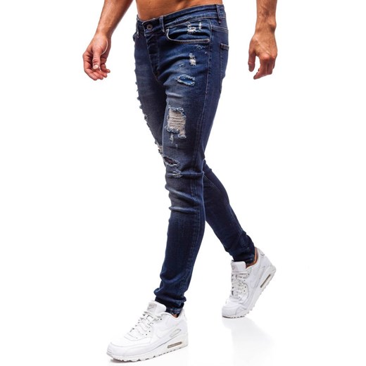 Spodnie jeansowe męskie granatowe Denley 1033  Denley 33  okazyjna cena 