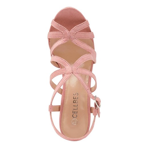 Sandały damskie Cellbes na szpilce różowe z klamrą bez wzorów eleganckie na średnim obcasie 