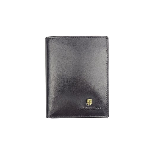 Mały czarny męski portfel skórzany Peterson 322-2-1-1