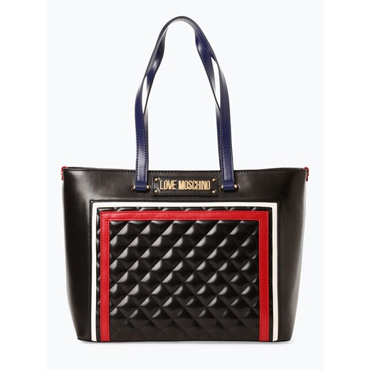 Shopper bag Love Moschino elegancka pikowana na ramię bez dodatków 