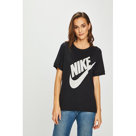 Bluzka damska Nike Sportswear z napisem z krótkim rękawem na wiosnę 