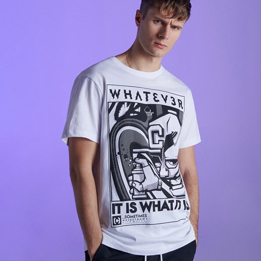 Cropp - Koszulka z kolekcji Whatever - Biały Cropp  M 