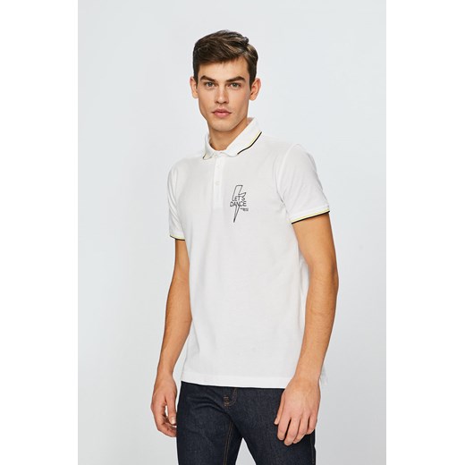 T-shirt męski Trussardi Jeans z napisami biały 