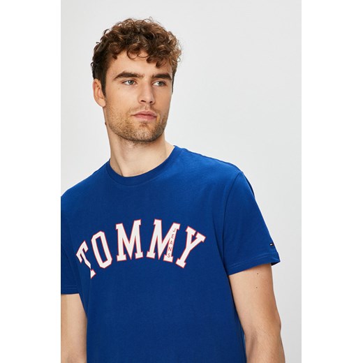 T-shirt męski Tommy Jeans z krótkim rękawem niebieski 